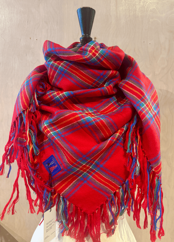 Red wool shawl