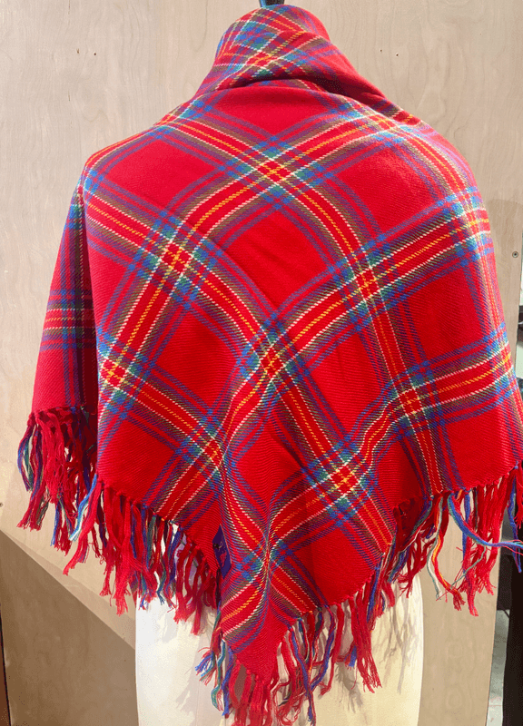 Red wool shawl